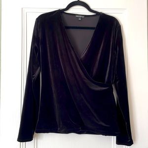 J. Crew Mercantile Velour Faux Wrap Top